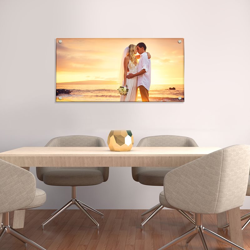 הדפסה על זכוכית בגודל 40/80 ס"מ כולל אביזרי תליה